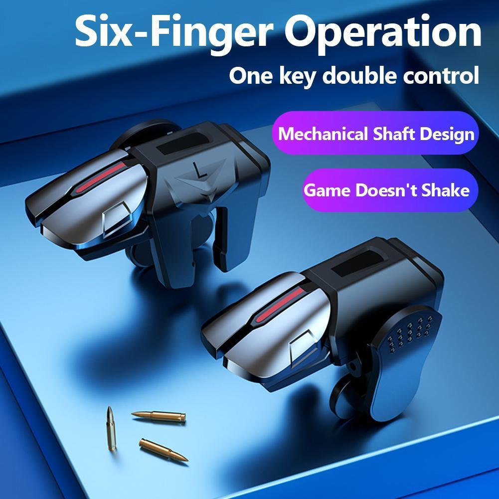 Gaming Trigger Phone - 2pcs 6 Finger Gaming Trigger Latency-Free
